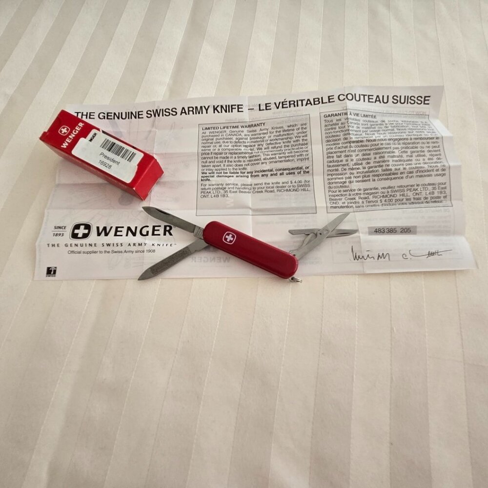 RARE !! Genuine Wenger Swiss Army Knife "President" 16928